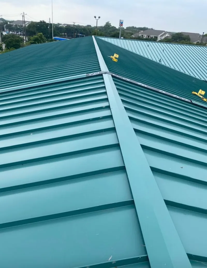 Green commercial metal roof ridge and valley for Metal Roof Repair in Pierre